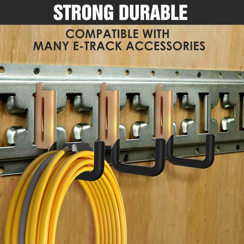 Eegoowa E Track Hooks Heavy Duty E Track J Hooks E Track X Track Steel Hanger, Spring Fitting E Track Accessories for Enclosed Trailer - Image 4
